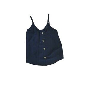 Vintage Adara Baby Doll‎ Blue Medium Top 80's Mock Button Down